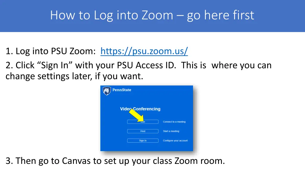 how to log into zoom go here first