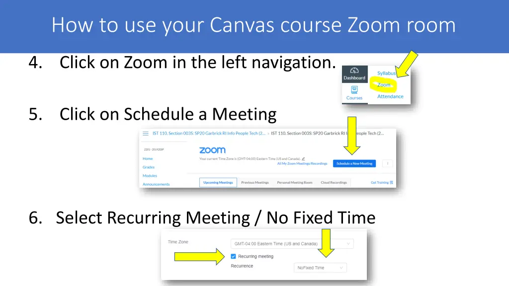 how to use your canvas course zoom room 2