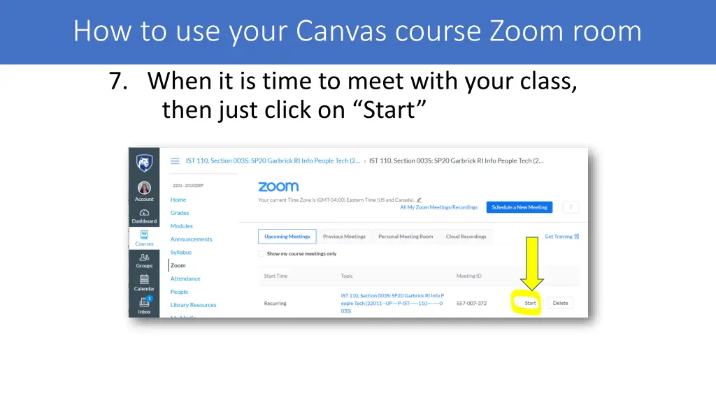 how to use your canvas course zoom room 3