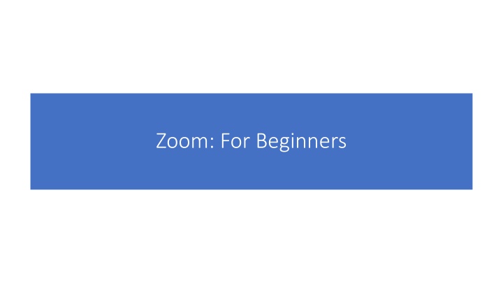 zoom for beginners