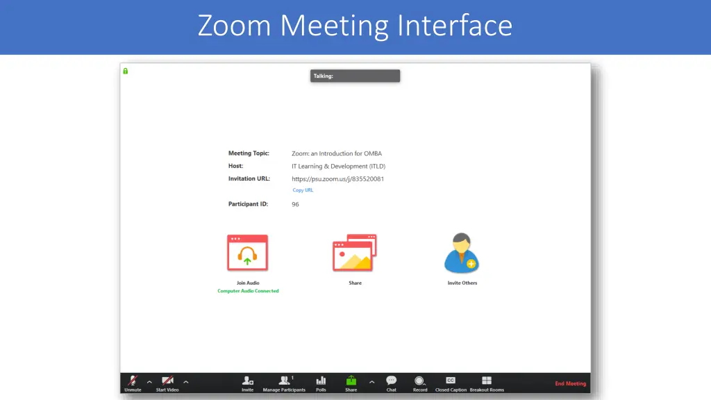 zoom meeting interface