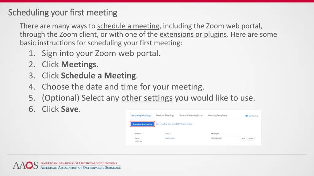 scheduling your first meeting scheduling your