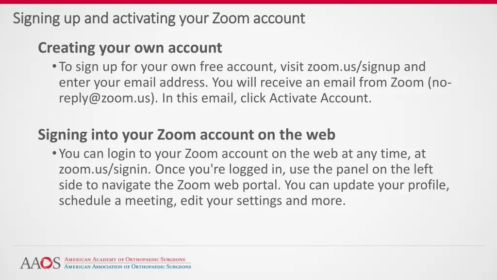 signing up and activating your zoom account