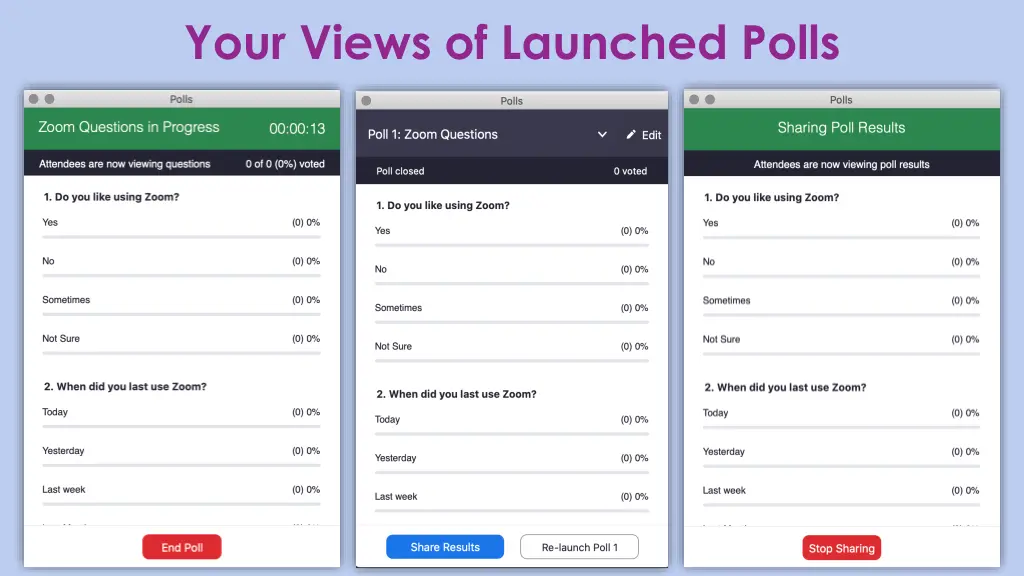 your views of launched polls