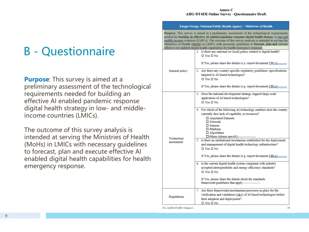 b questionnaire