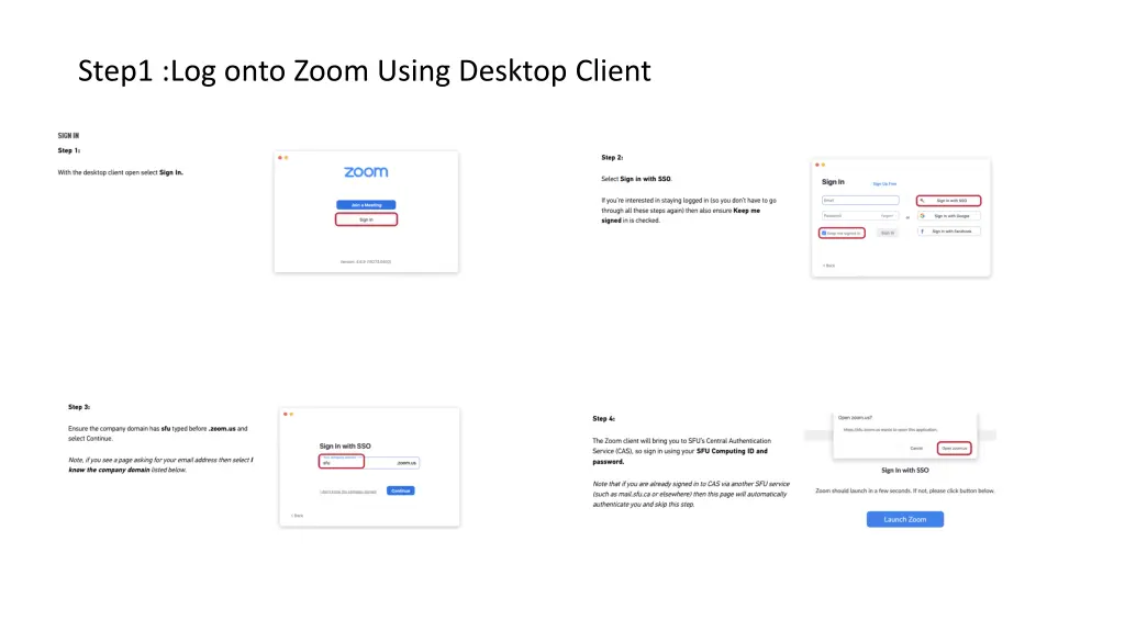 step1 log onto zoom using desktop client