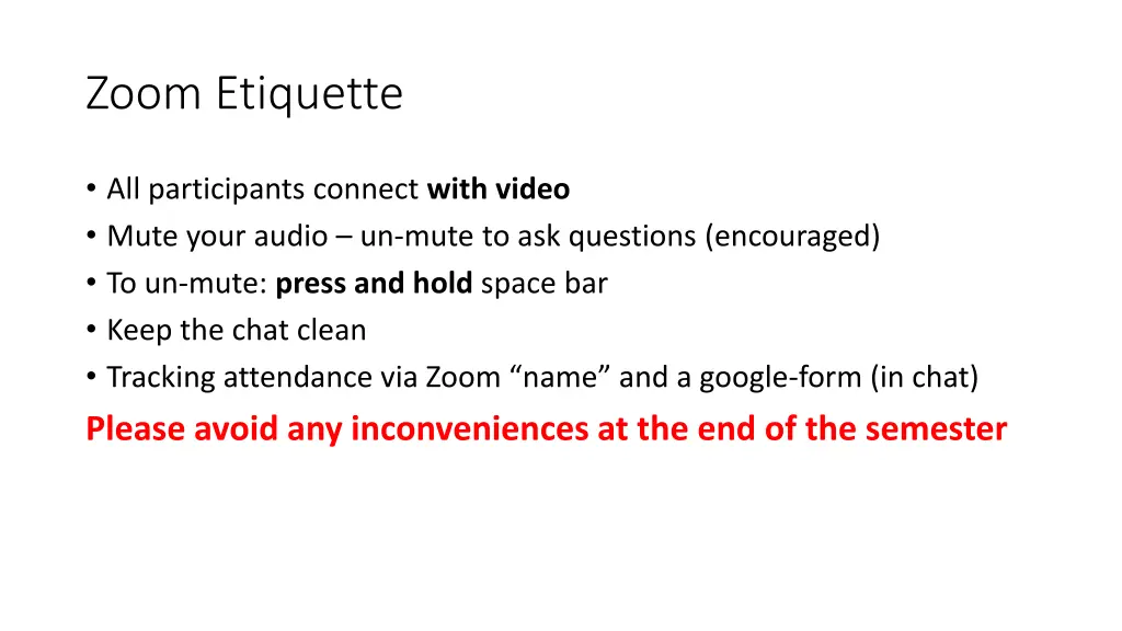 zoom etiquette