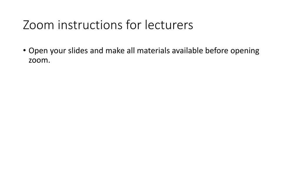 zoom instructions for lecturers