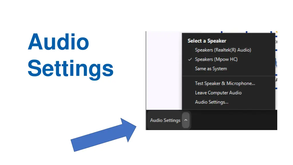 audio settings