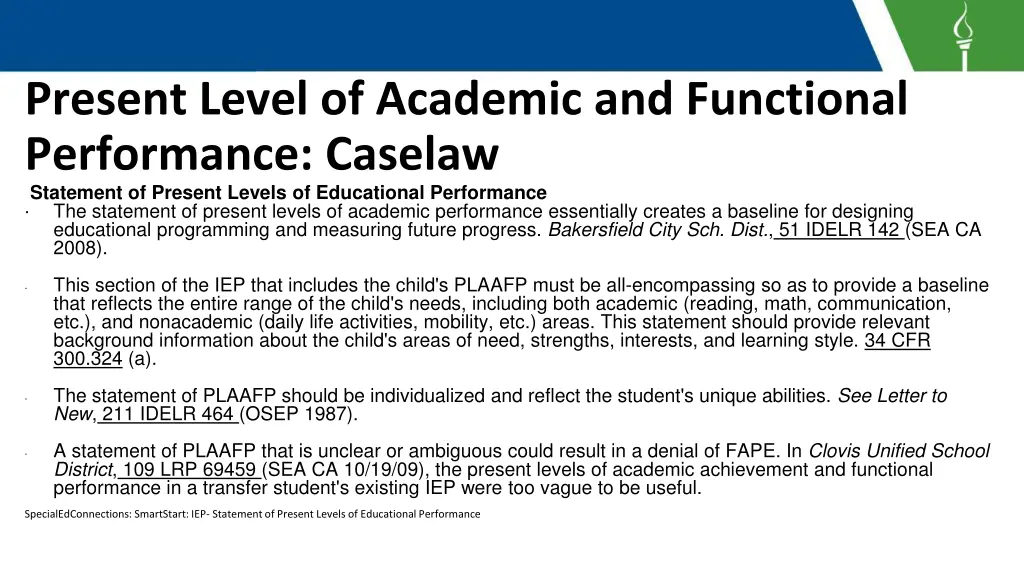 present level of academic and functional 10