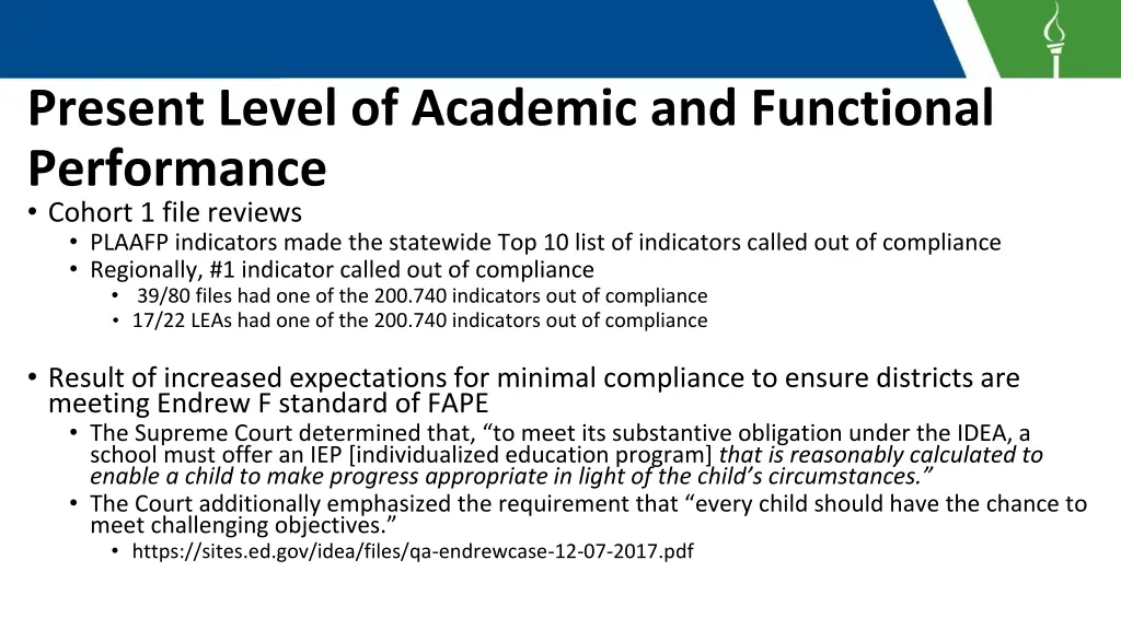 present level of academic and functional 11