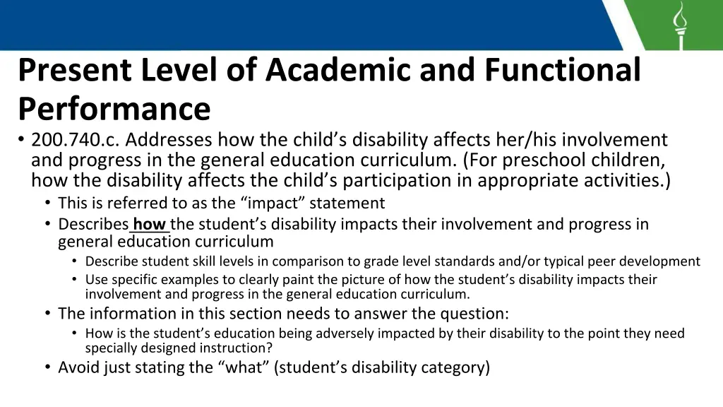 present level of academic and functional 15