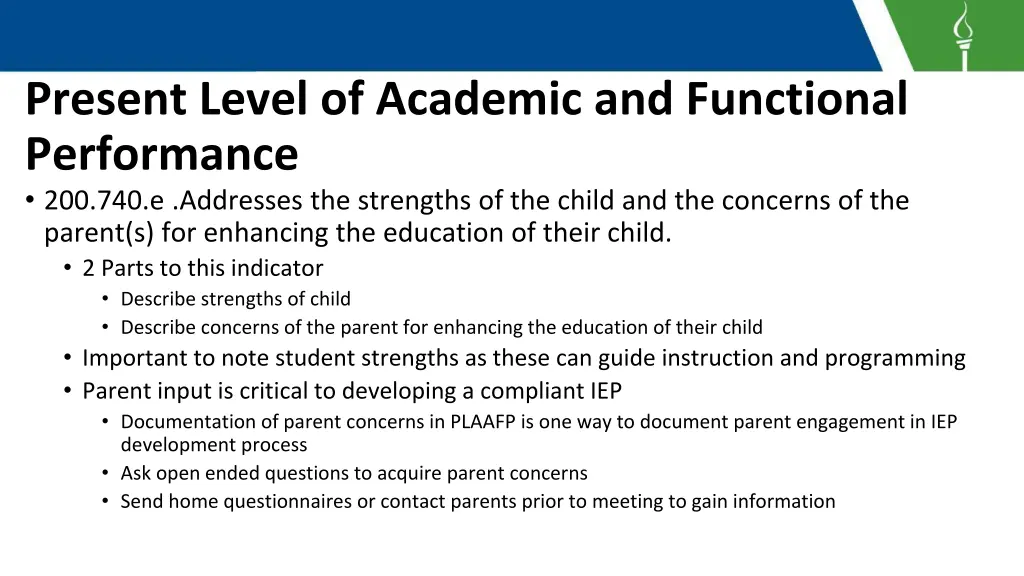 present level of academic and functional 17