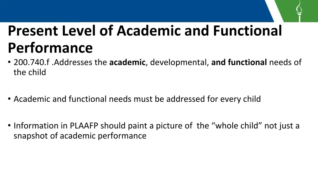 present level of academic and functional 18