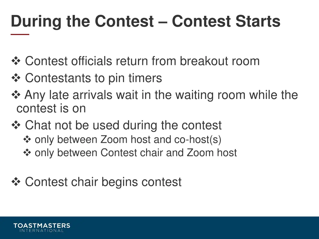 during the contest contest starts