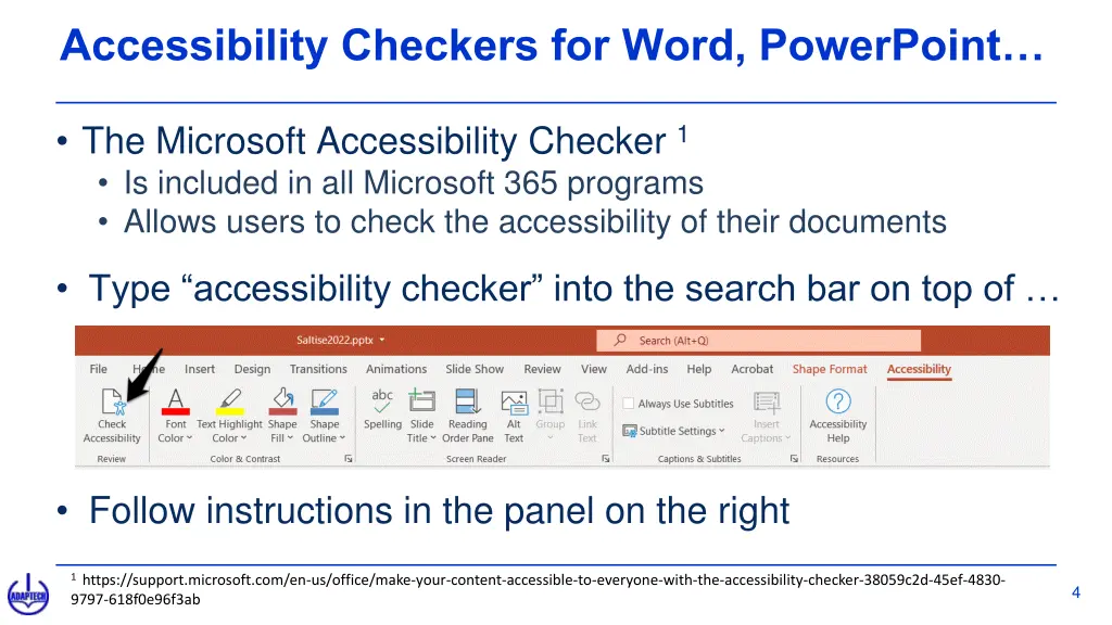 accessibility checkers for word powerpoint