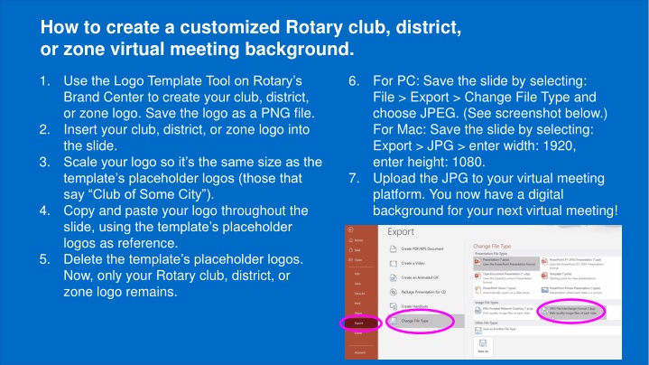 how to create a customized rotary club district