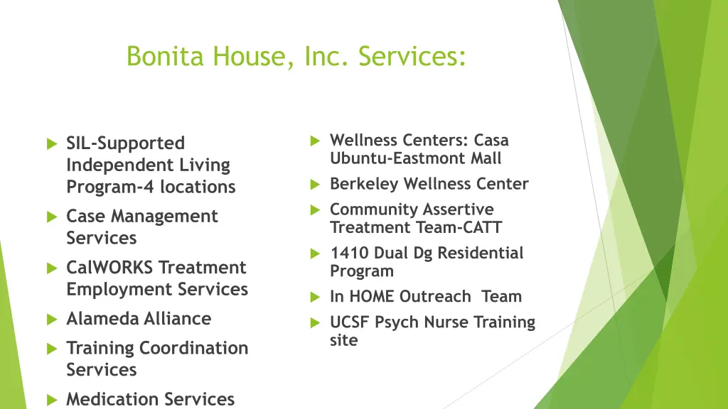 bonita house inc services