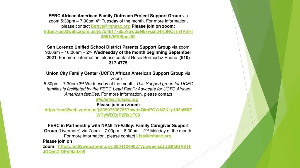 ferc african american family outreach project