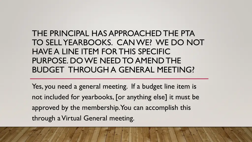 the principal has approached the pta to sell