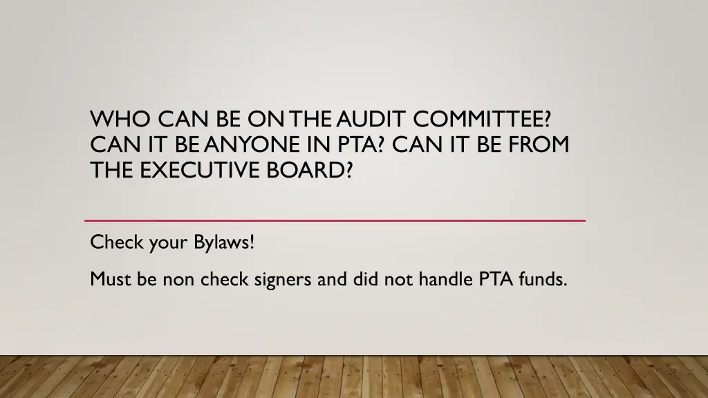 who can be on the audit committee