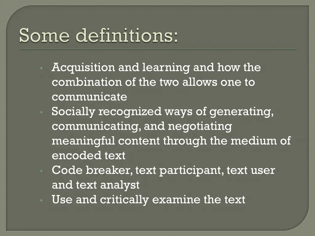 acquisition and learning and how the combination