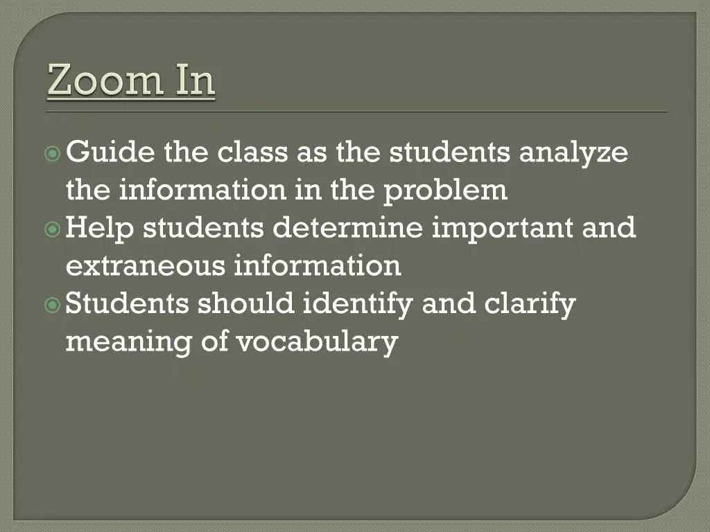 guide the class as the students analyze