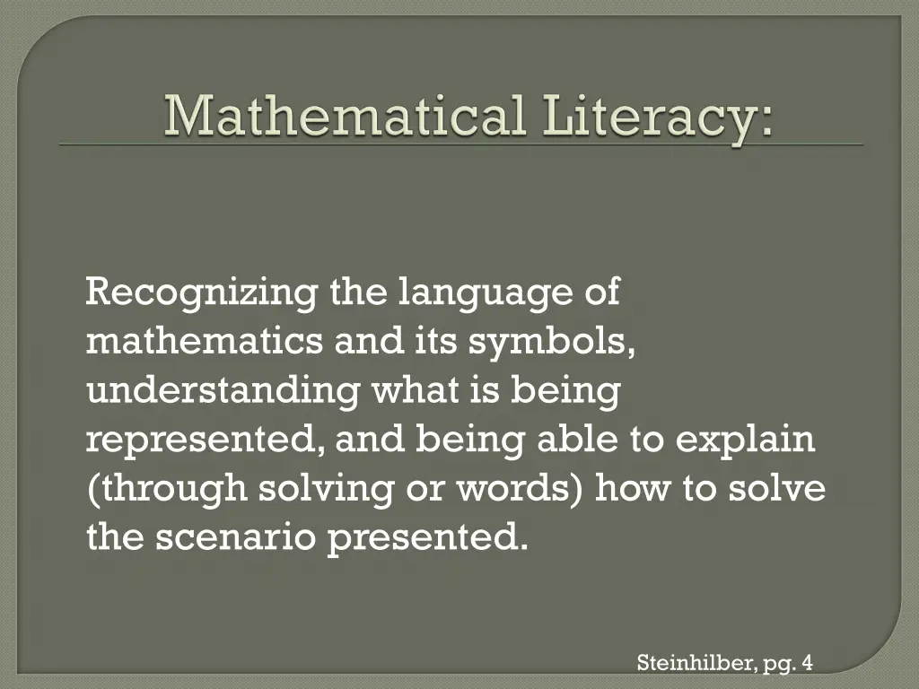 recognizing the language of mathematics 1