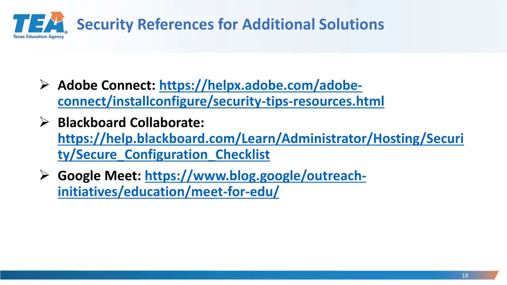 security references for additional solutions