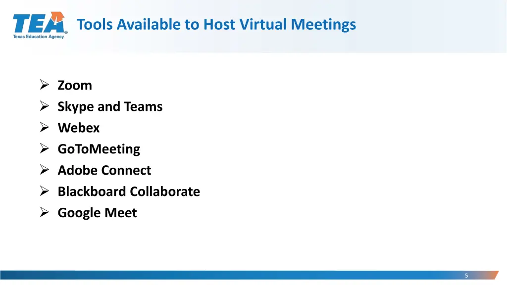 tools available to host virtual meetings