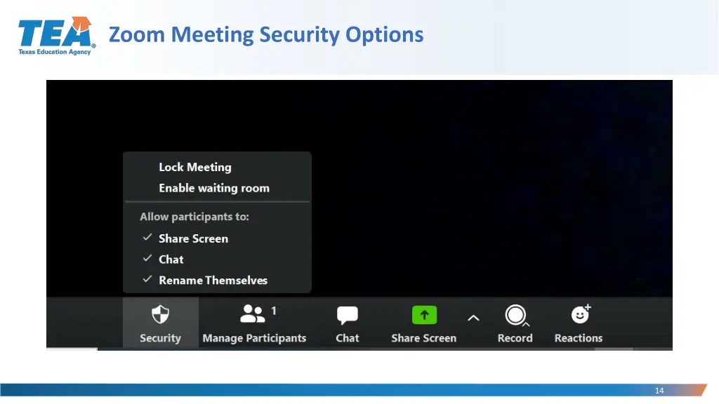 zoom meeting security options