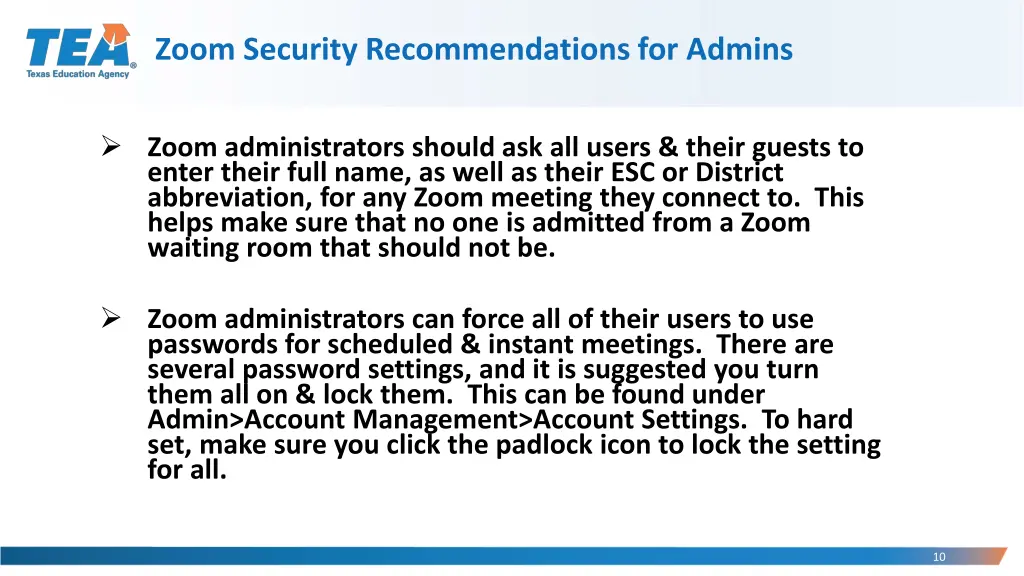 zoom security recommendations for admins