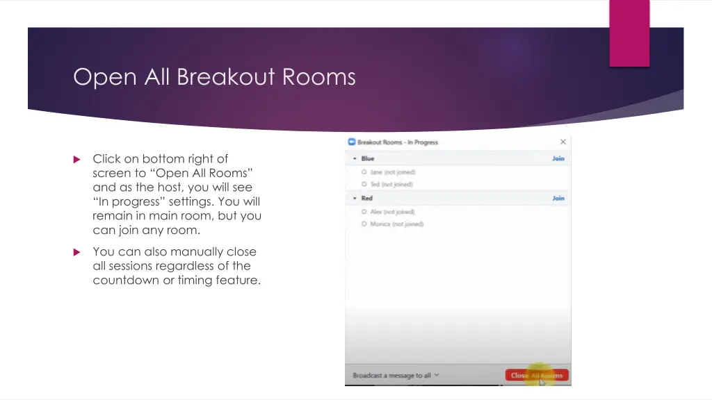 open all breakout rooms