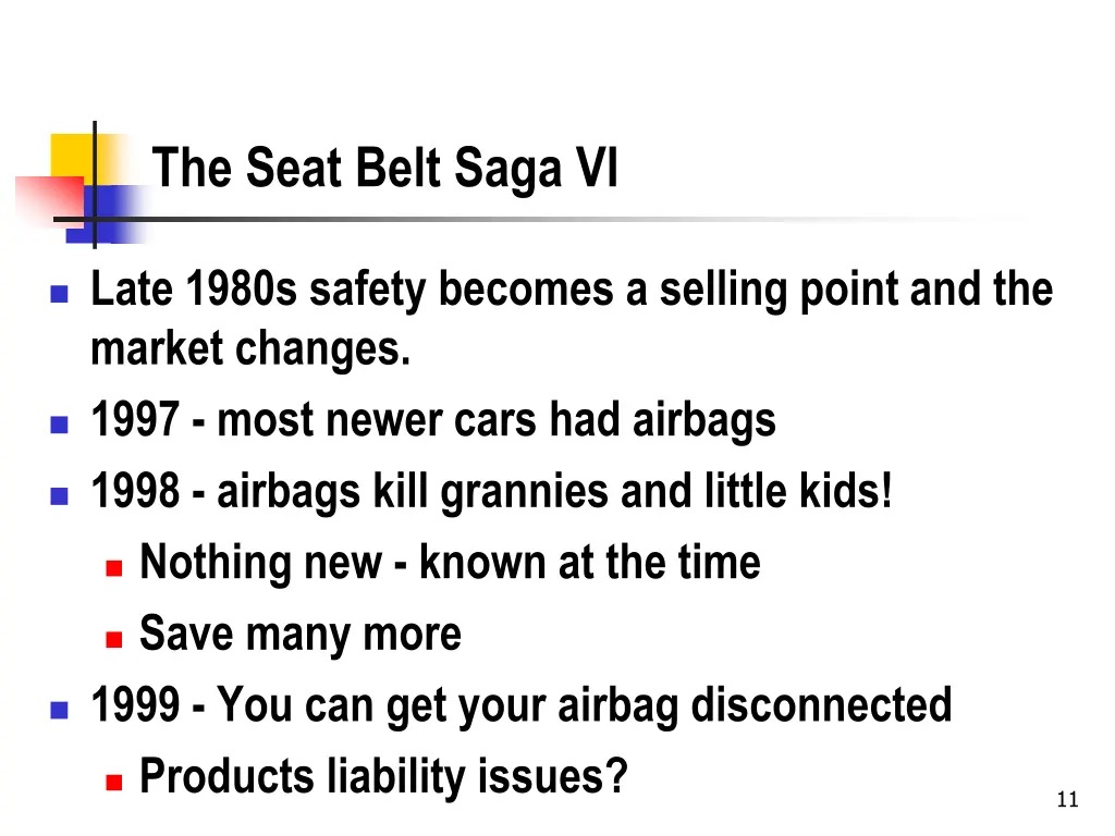 the seat belt saga vi