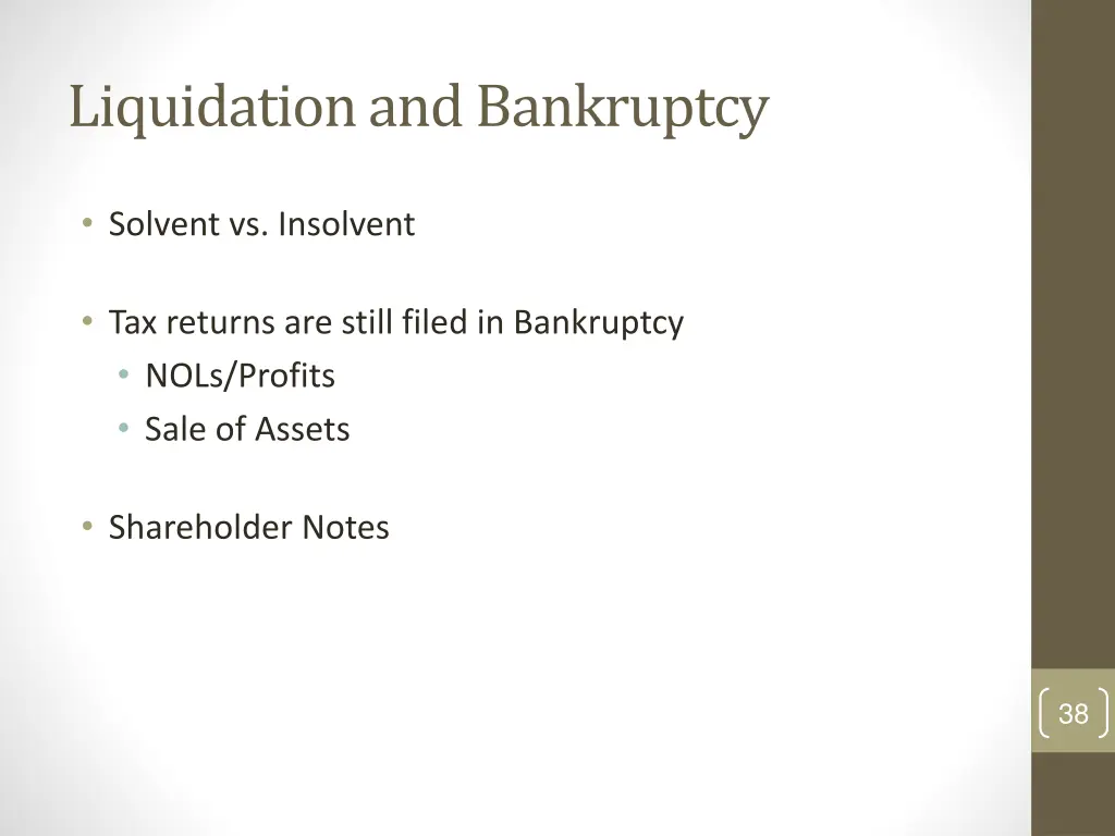 liquidation and bankruptcy