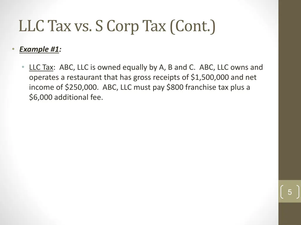 llc tax vs s corp tax cont