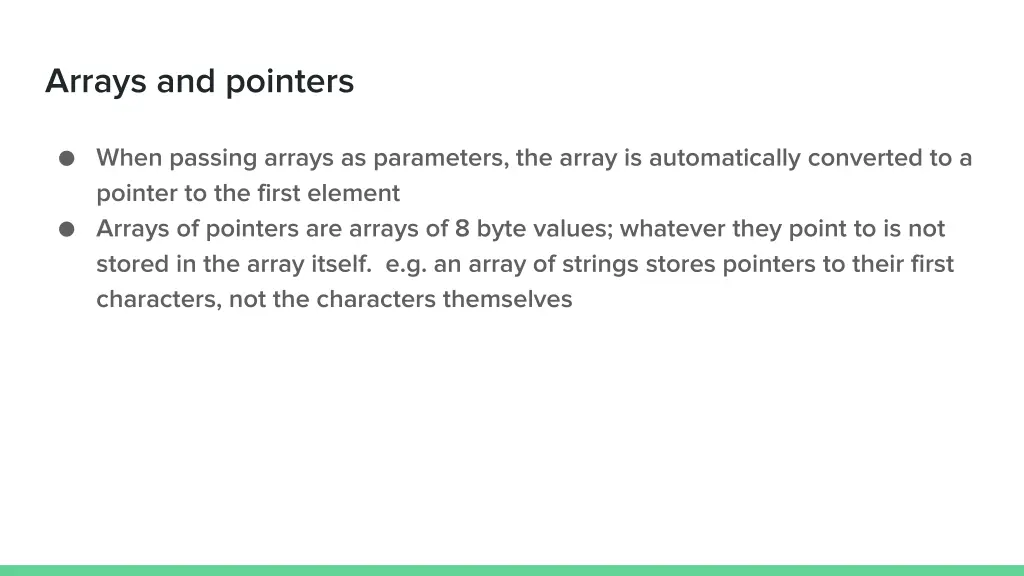 arrays and pointers