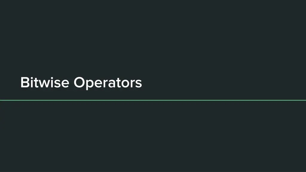 bitwise operators