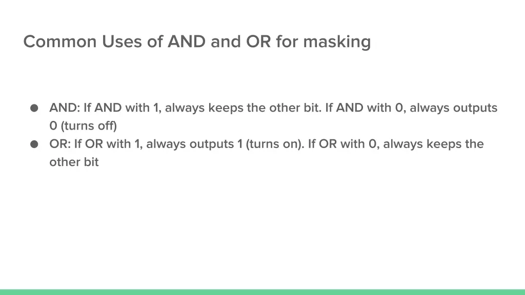 common uses of and and or for masking