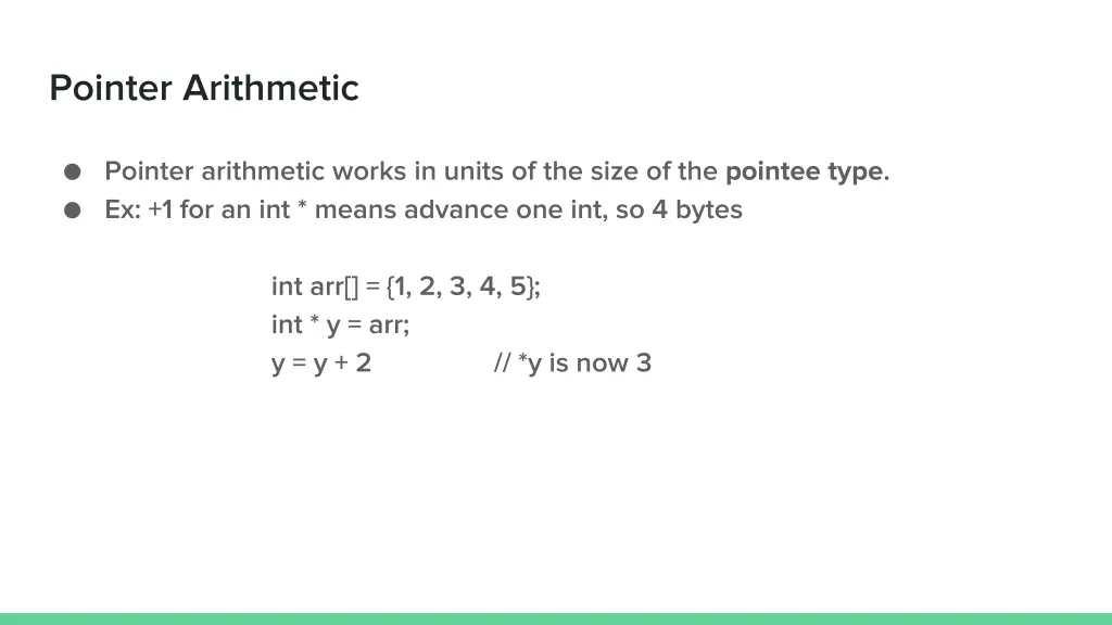 pointer arithmetic