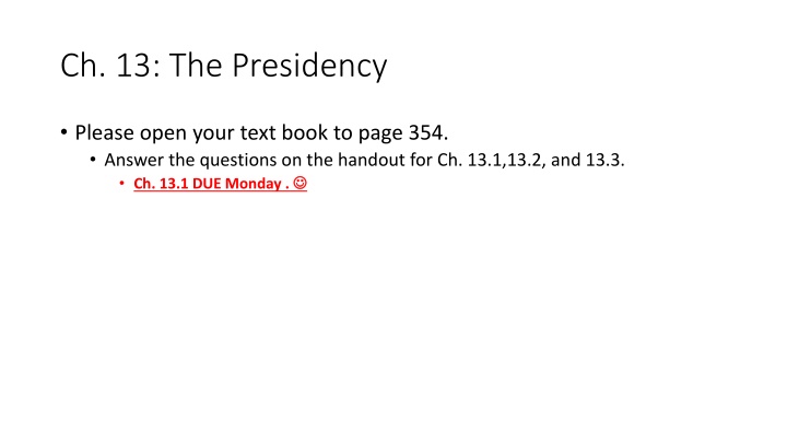 ch 13 the presidency