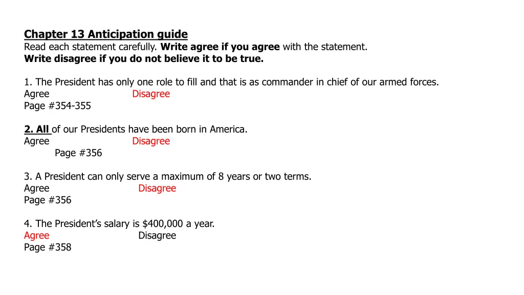 chapter 13 anticipation guide read each statement