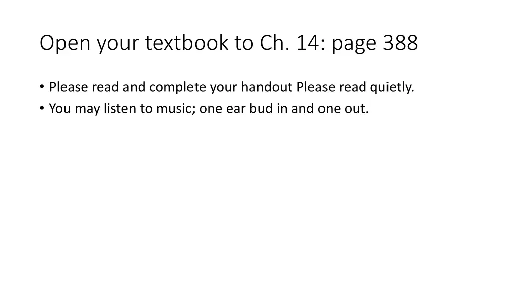 open your textbook to ch 14 page 388