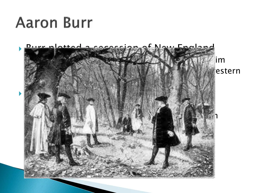 burr plotted a secession of new england burr