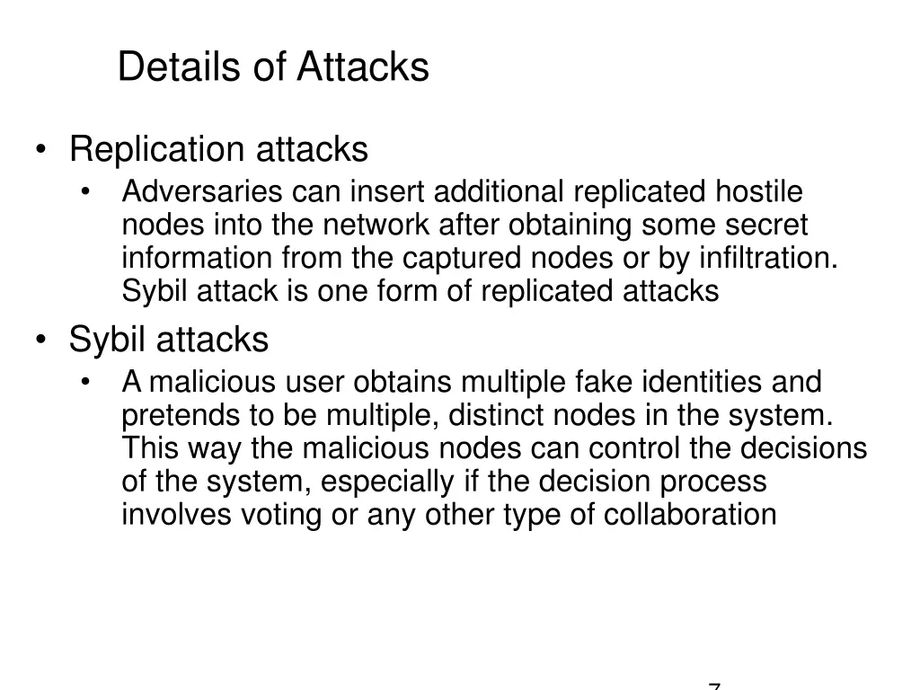 details of attacks