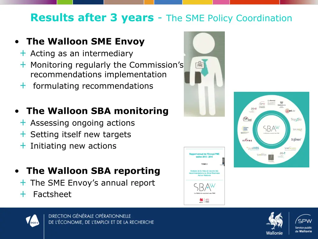 results after 3 years the sme policy coordination