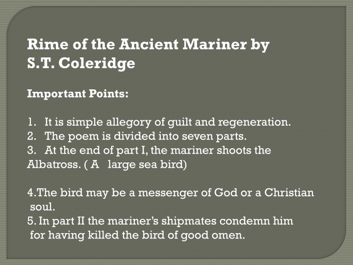 rime of the ancient mariner by s t coleridge