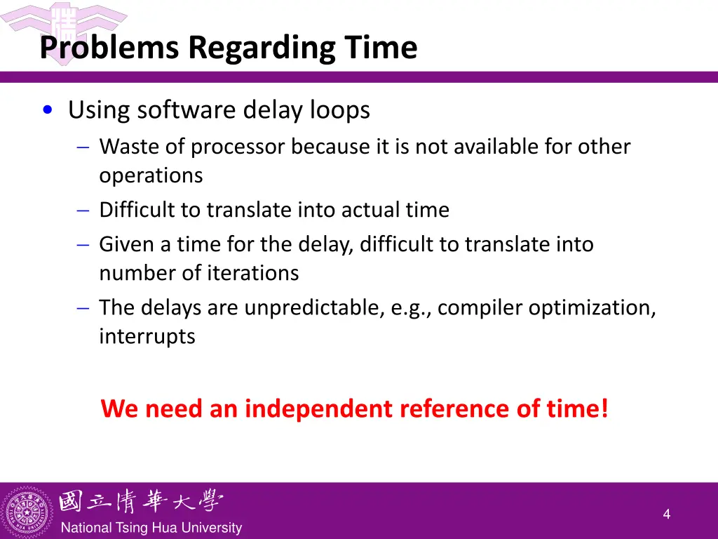 problems regarding time