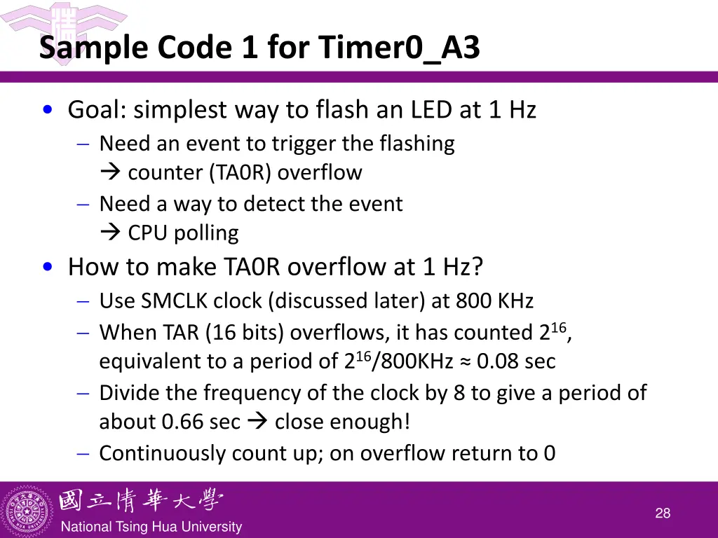 sample code 1 for timer0 a3