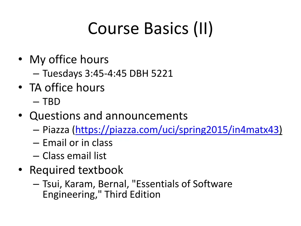 course basics ii